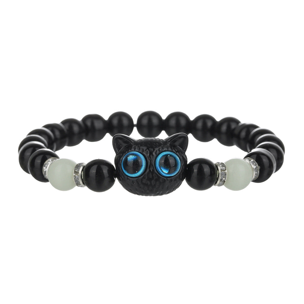 Wholesale Cartoon Kitten Luminous Bracelet Necklace